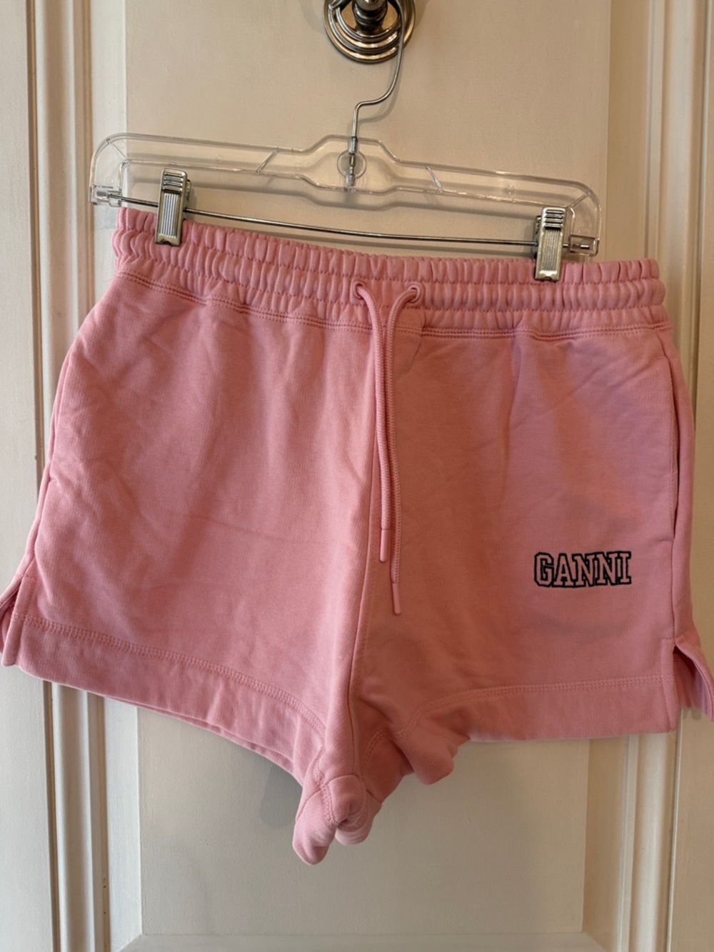 Ganni Bubblegum Pink Drawstring Athletic Shorts